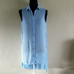 Cloth&Stone 100%rayon slv.less long button down